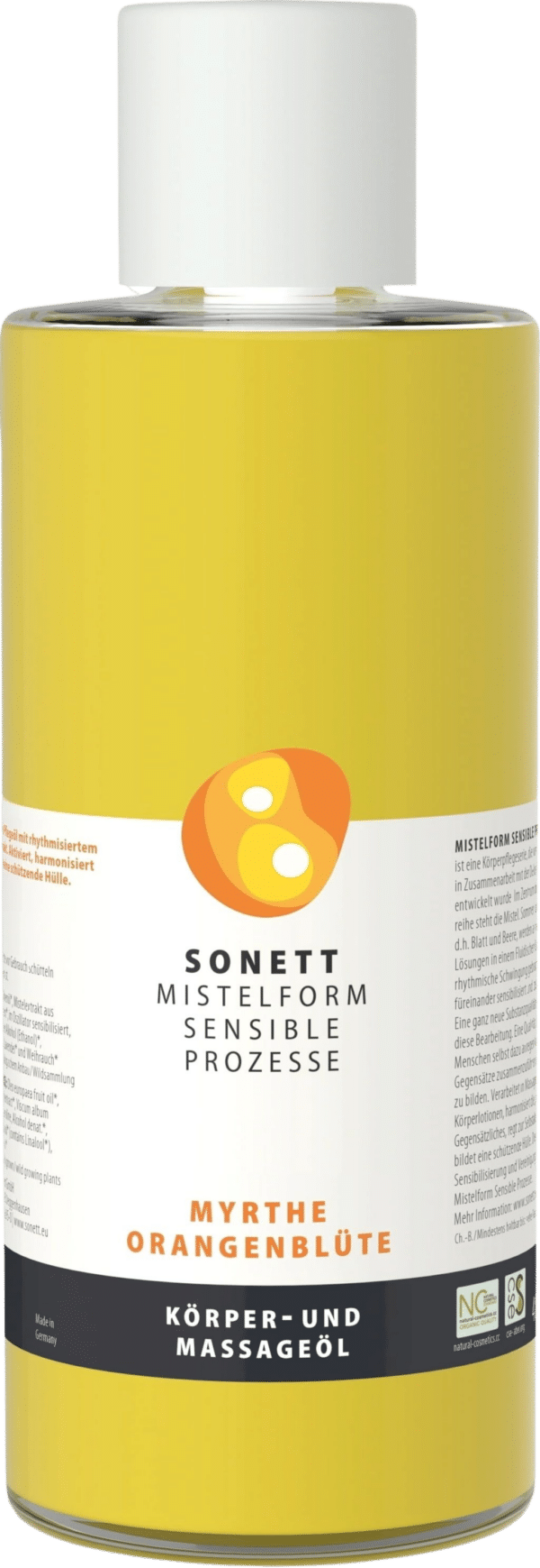 Sonett MISTELFORM SENSIBLE PROZESSE Körper- und Massageöl - 485 ml Myrte-Orangenblüte