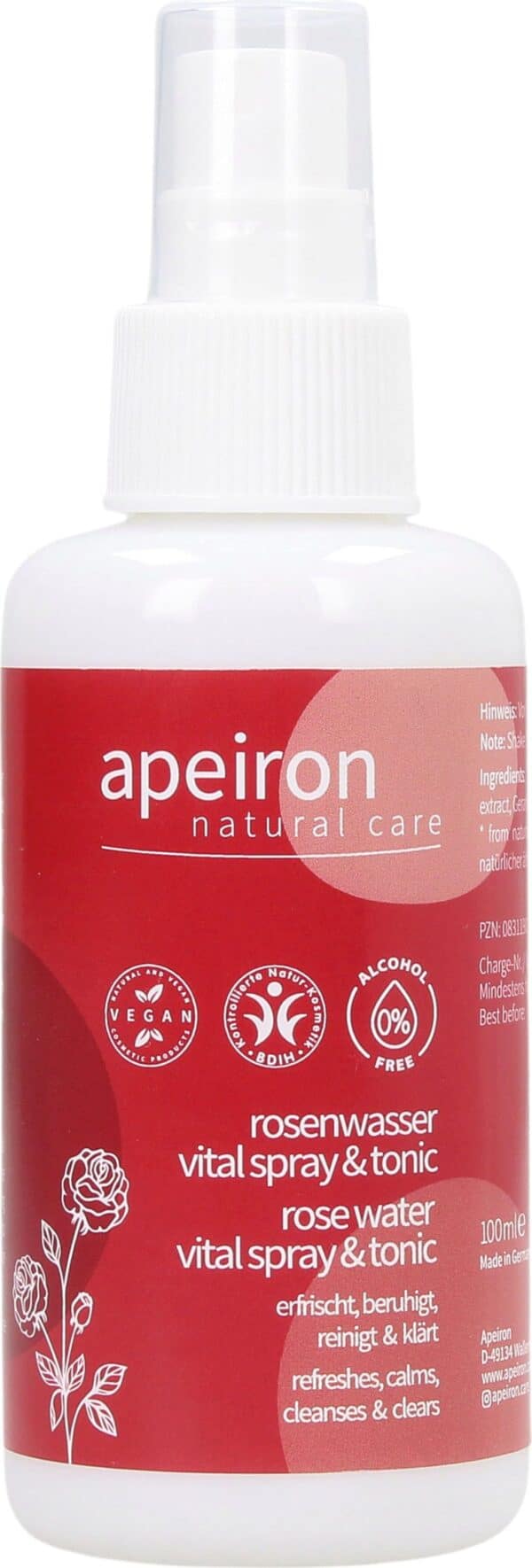 Apeiron Rosenwasser Vital-Spray & Tonic - 100 ml