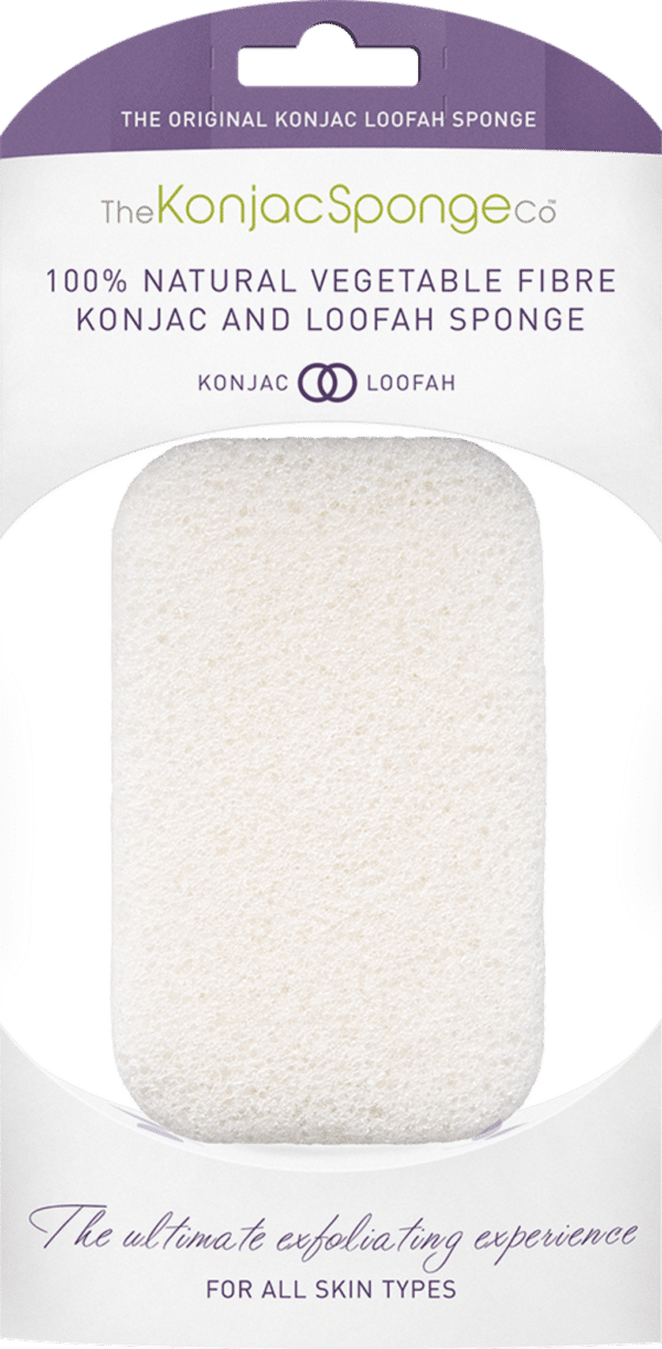 100% Natural Vegetable Fibre Konjac & Loofah Sponge - 1 Stück