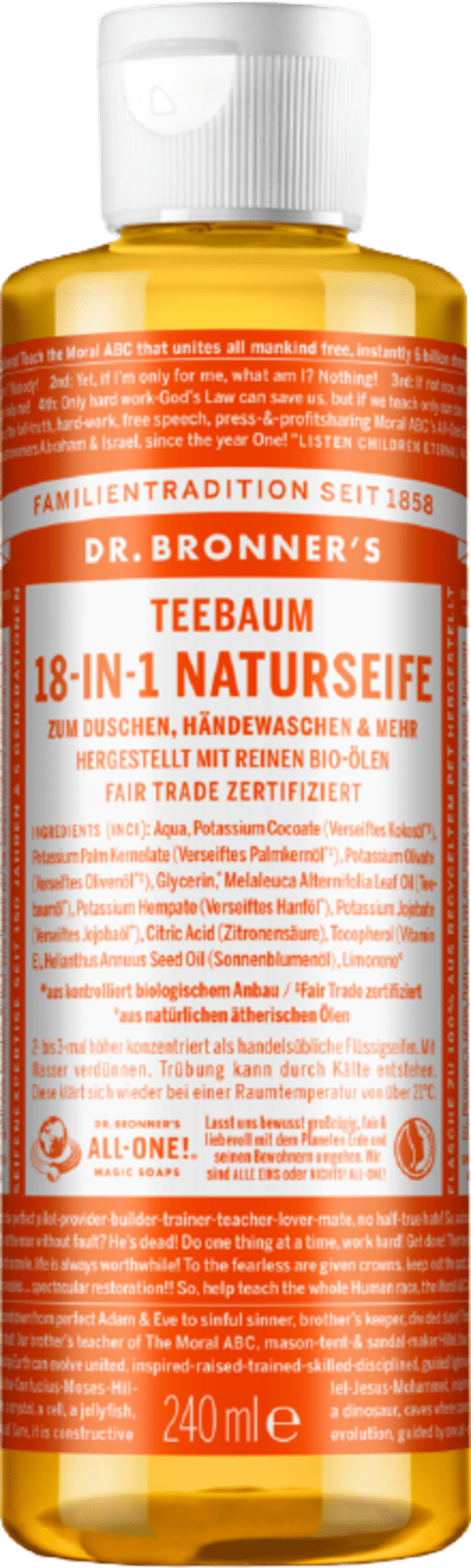 Dr. Bronner's 18in1 Naturseife Teebaum - 240 ml