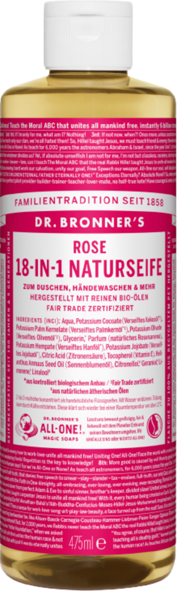 Dr. Bronner's 18in1 Naturseife Rose - 475 ml