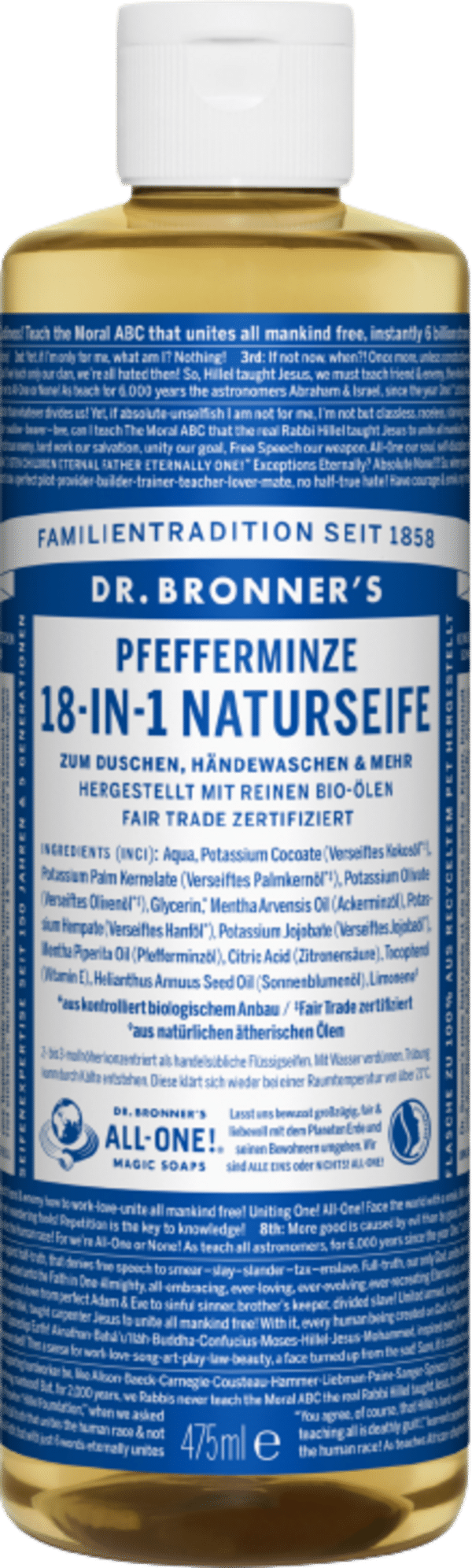 Dr. Bronner's 18in1 Naturseife Pfefferminze - 475 ml