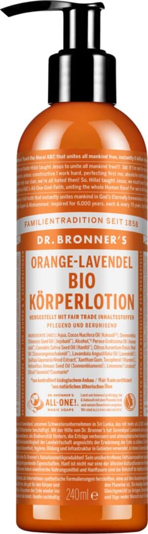 Dr. Bronner's Orange-Lavendel Bio-Körperlotion - 240 ml