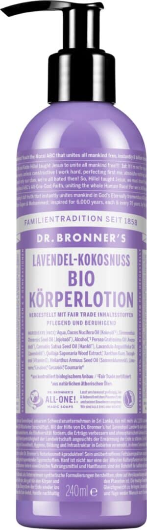 Dr. Bronner's Bio-Körperlotion Lavendel-Kokosnuss - 240 ml