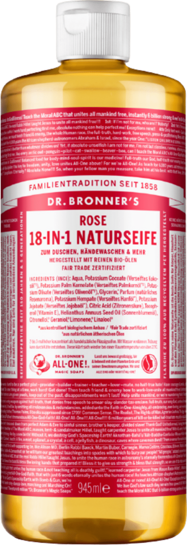 Dr. Bronner's 18in1 Naturseife Rose - 945 ml