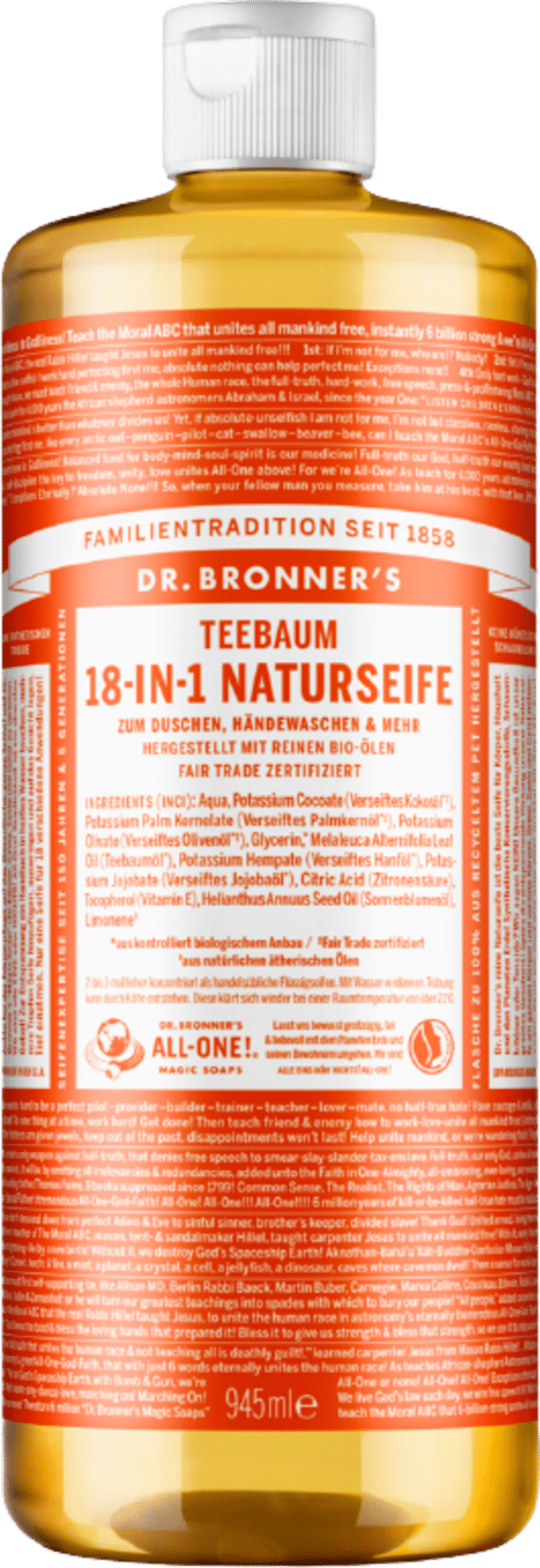 Dr. Bronner's 18in1 Naturseife Teebaum - 945 ml