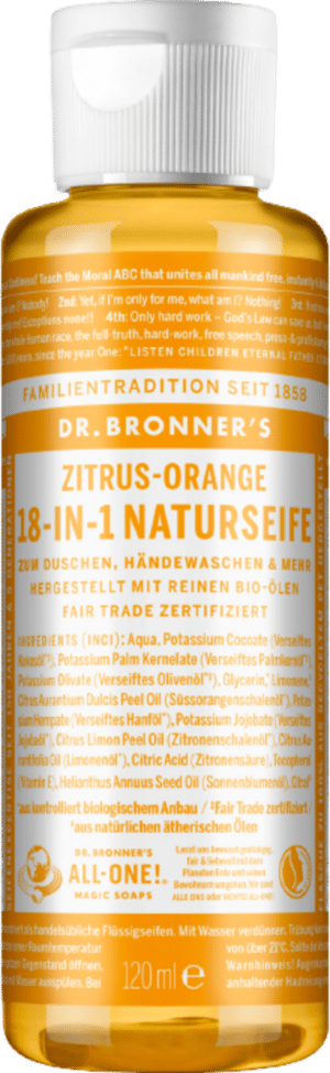 Dr. Bronner's 18in1 Naturseife Zitrus-Orange - 120 ml