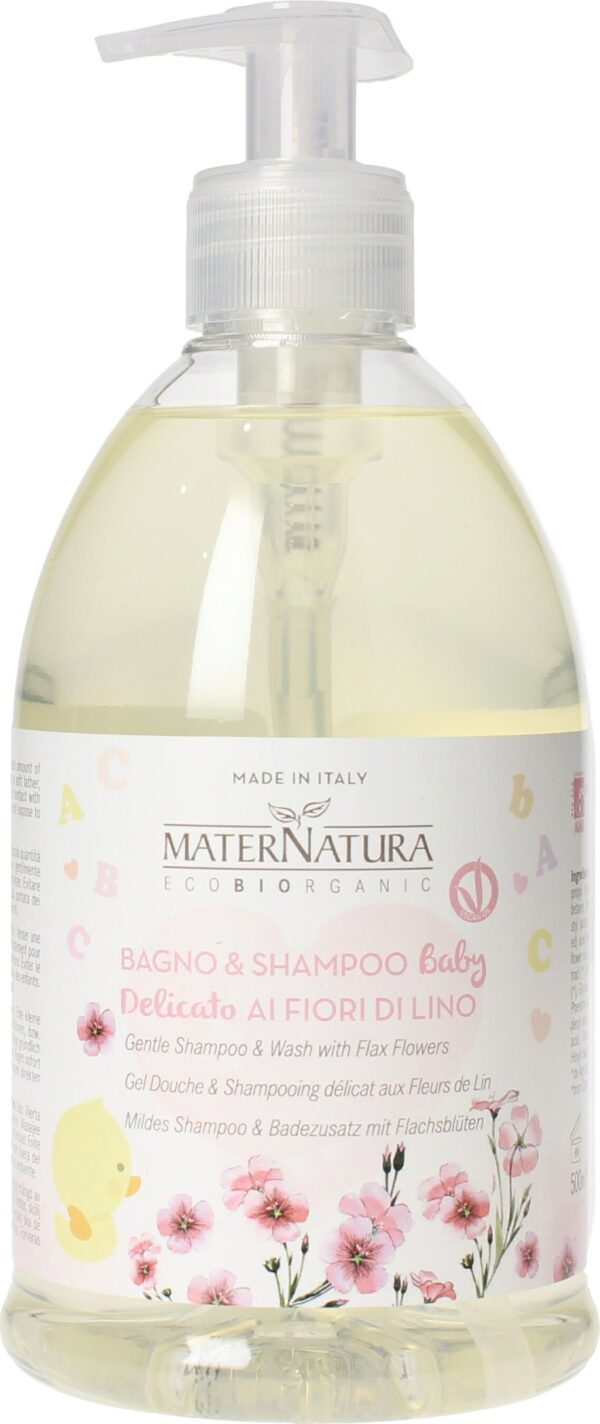 MaterNatura BABY Mildes Shampoo & Bad mit Flachsblüten - 500 ml