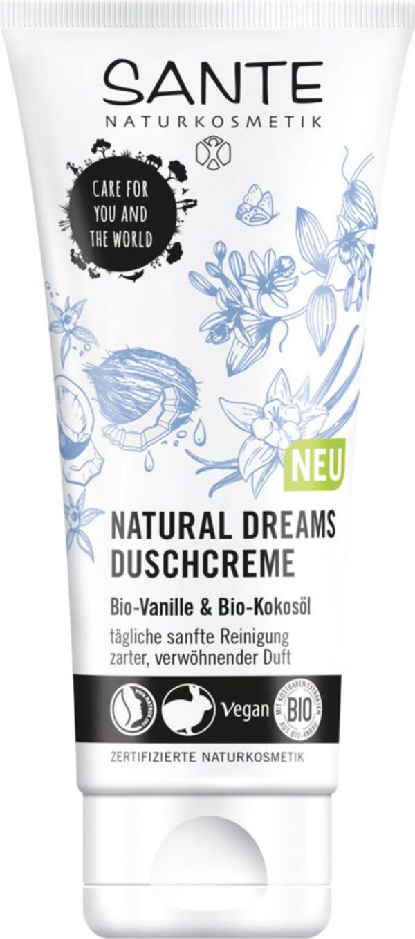 SANTE Natural Dreams Duschcreme Bio-Vanille & Bio-Kokosöl - 200 ml