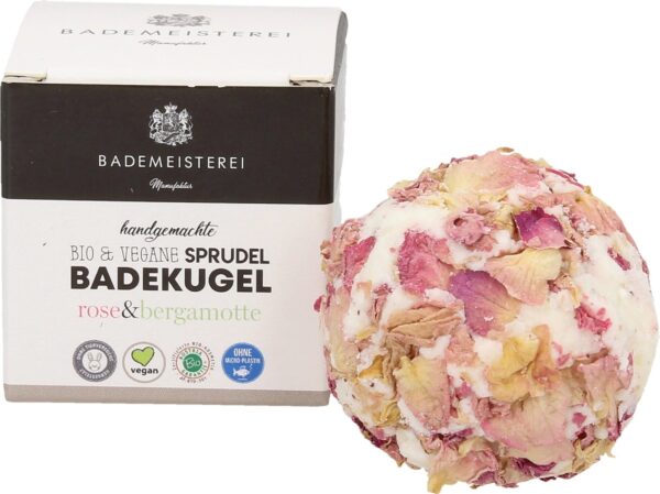 Bademeisterei Bio Sprudelbadekugel - Rose & Bergamotte