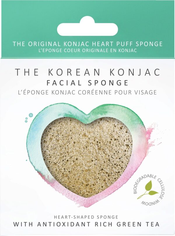 The Konjac Sponge Company Premium Facial Puff with Green Tea - Herz