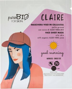 puroBIO cosmetics forSKIN Good Morning Sheet Mask - 16 - CLAIRE - für fettige Haut