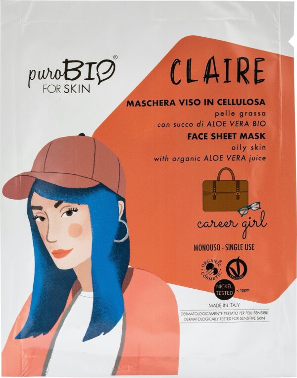 puroBIO cosmetics forSKIN Career Girl Sheet Mask - 17 - CLAIRE für fettige Haut