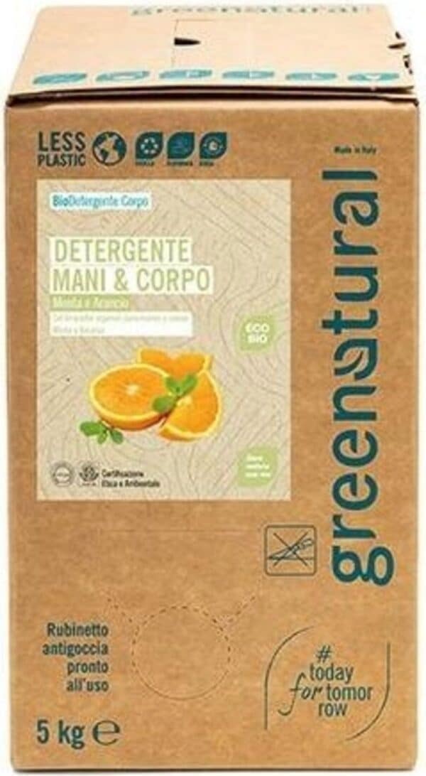 greenatural Milde Flüssigseife Minze & Orange - 5 kg