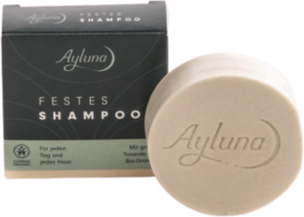 Ayluna Festes Shampoo Grüne Tonerde & Bio-Grüntee - 60 g