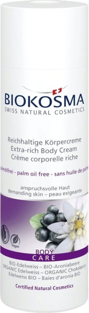 BIOKOSMA Reichhaltige Körpercreme Bio-Edelweiß & -Aroniabeere - 200 ml