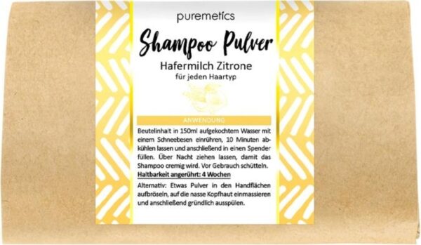 puremetics Shampoo Pulver Hafermilch Zitrone - 50 g