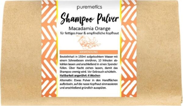 puremetics Shampoo Pulver Macadamia Orange - 50 g