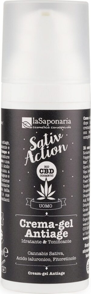 CBD Kosmetik La Saponaria Uomo SativAction Anti-Aging Creme Gel - 50 ml