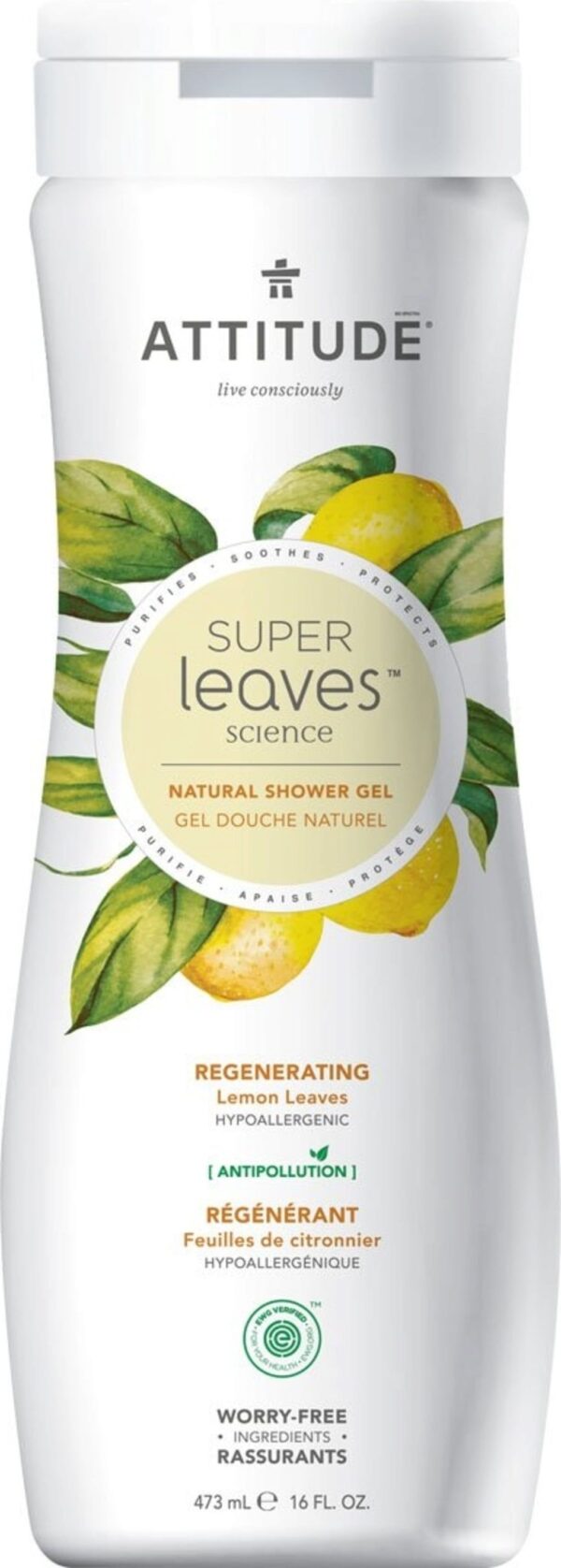 ATTITUDE Super Leaves Shower Gel Lemon Leaves - 473 ml