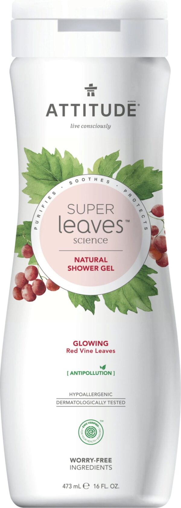 ATTITUDE Super Leaves Shower Gel Red Vine Leaves - 473 ml