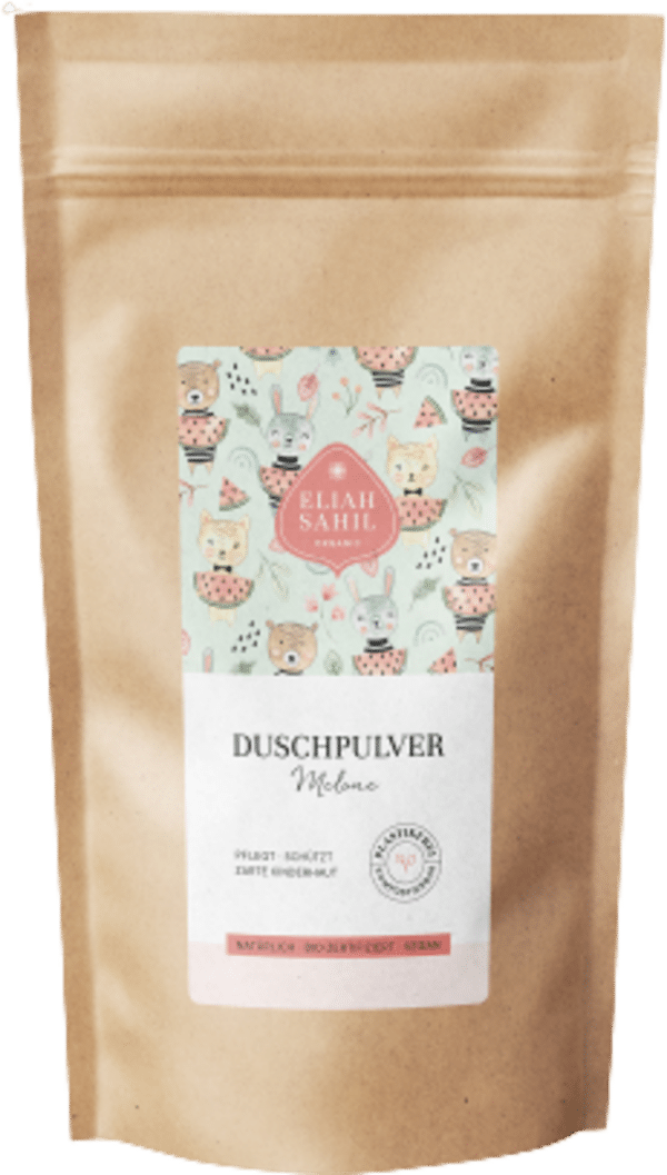 ELIAH SAHIL Bio Duschpulver Melone für Kinder - Refill 250 g