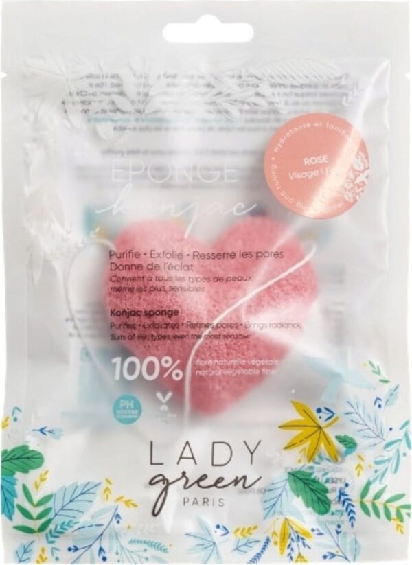 Lady Green Konjac Face Sponge Rose - 1 Stk