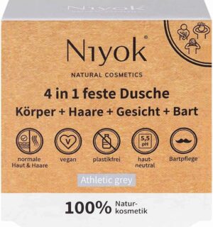 Niyok 4in1 Feste Dusche Athletic Grey - 80 g