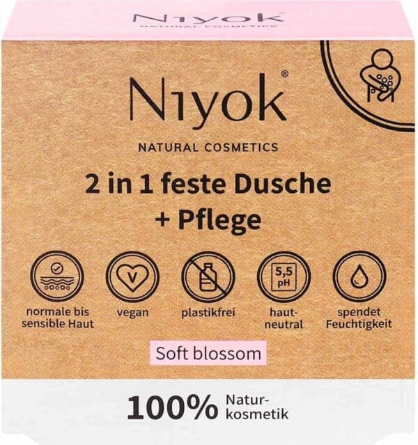 Niyok 2in1 Feste Dusche+Pflege - Soft Blossom