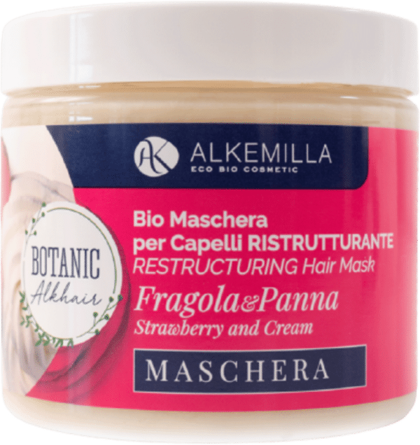 Alkemilla Eco Bio Cosmetic Sahne & Erdbeere Restrukturierende Haarmaske - 200 ml