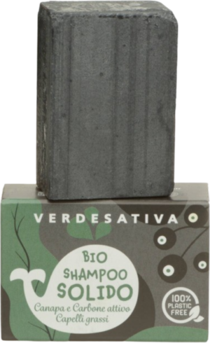 VERDESATIVA Festes Shampoo Hanf & Aktivkohle - 55 g