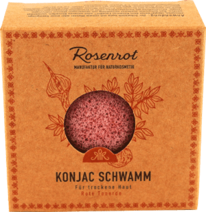 Rosenrot Konjac Schwamm Rote Tonerde - 1 Stk