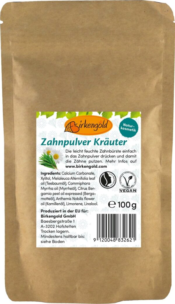 Birkengold Zahnpulver Kräuter - Nachfüllpackung 100g