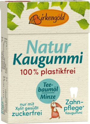 Birkengold Natur Kaugummi - Teebaumöl-Minze