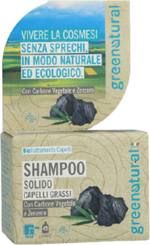 greenatural Festes Shampoo mit Aktivkohle & Ingwer - 55 g