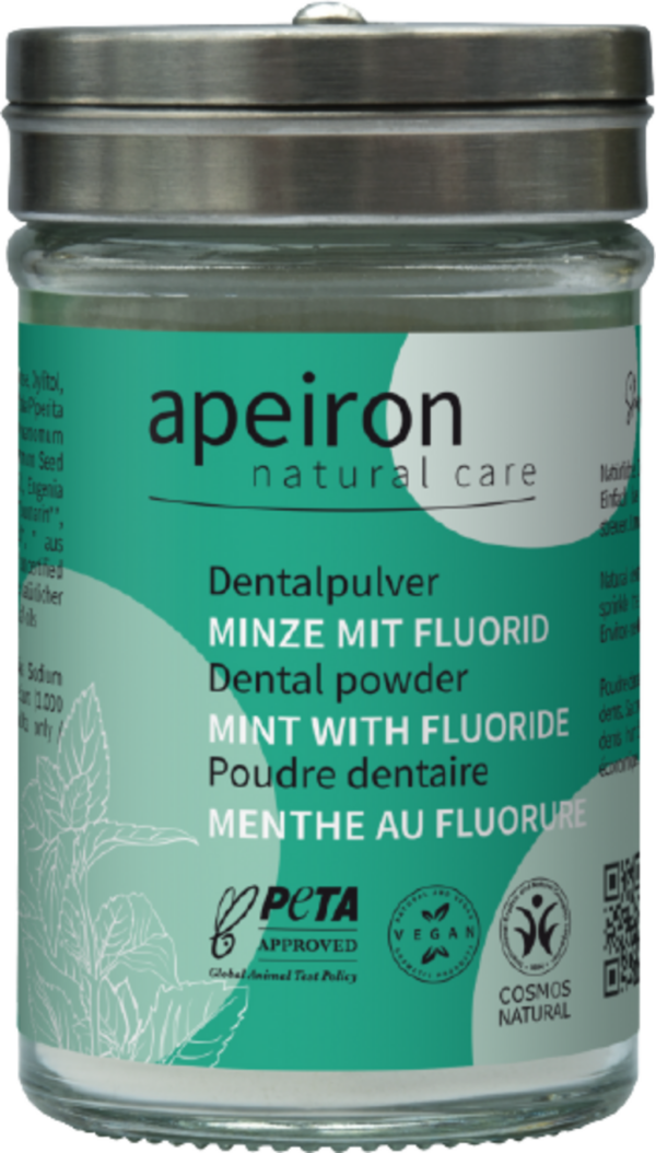 Apeiron Auromère Dentalpulver Minze + Fluorid - 40 g