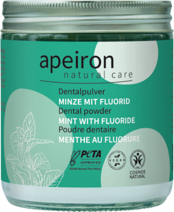 Apeiron Auromère Dentalpulver Minze + Fluorid - 200 g Refill