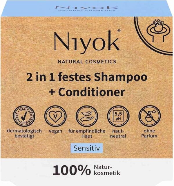 Niyok 2in1 festes Shampoo+Conditioner Sensitiv - 80 g