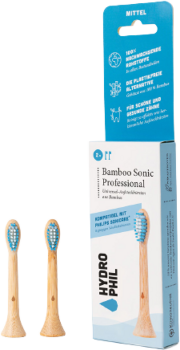 Hydrophil Bamboo Sonic Professional Aufsteckbürsten - 1 Pkg