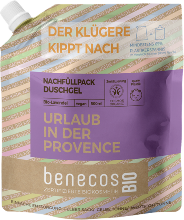 benecosBIO Duschgel "Urlaub in der Provence" - Nachfüller 500 ml