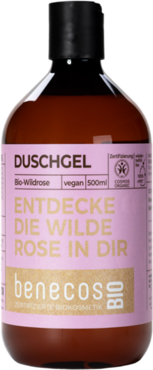 benecosBIO Duschgel "Entdecke die wilde Rose in dir" - 500 ml