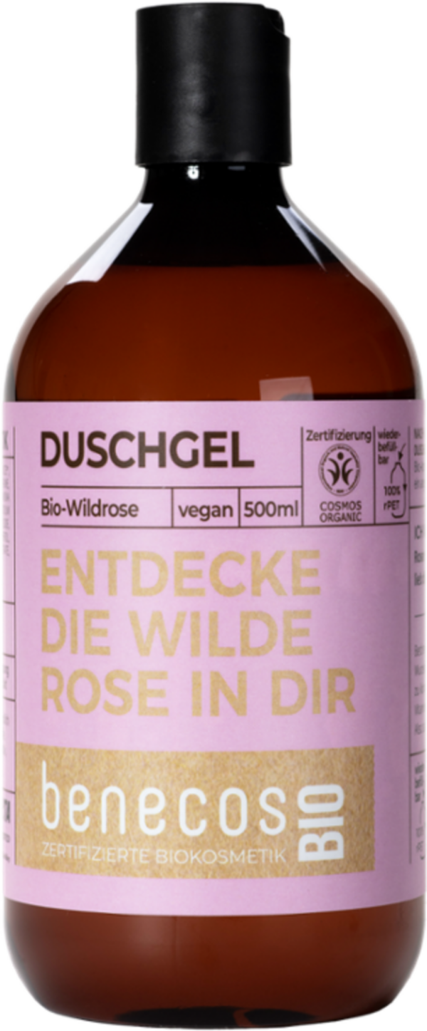 benecosBIO Duschgel "Entdecke die wilde Rose in dir" - 500 ml