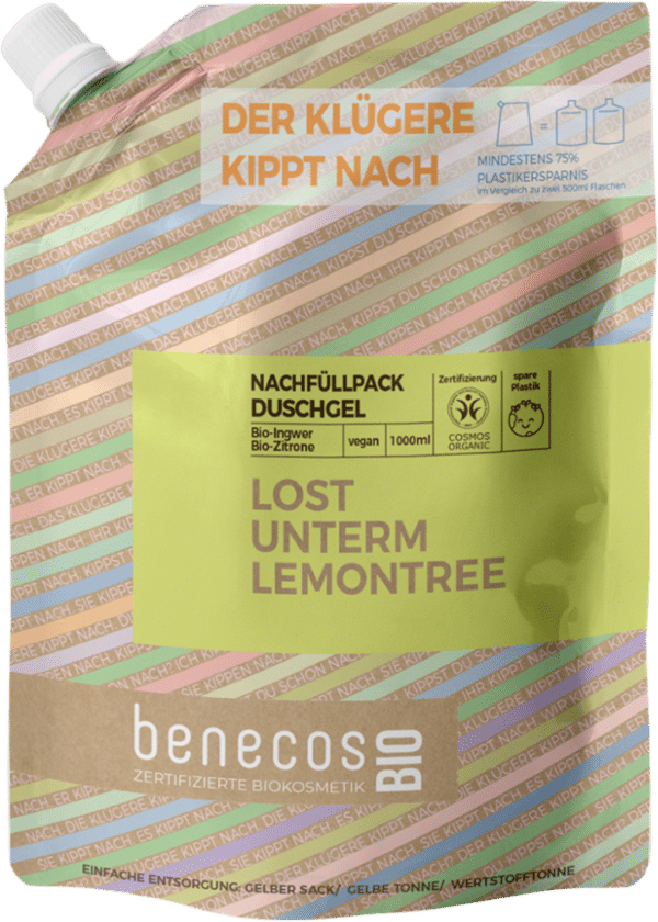 benecosBIO Duschgel "Lost unterm Lemontree" - Nachfüller 1L