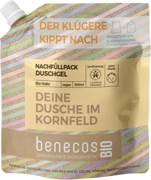 benecosBIO Duschgel "Deine Dusche im Kornfeld" - Nachfüller 500ml