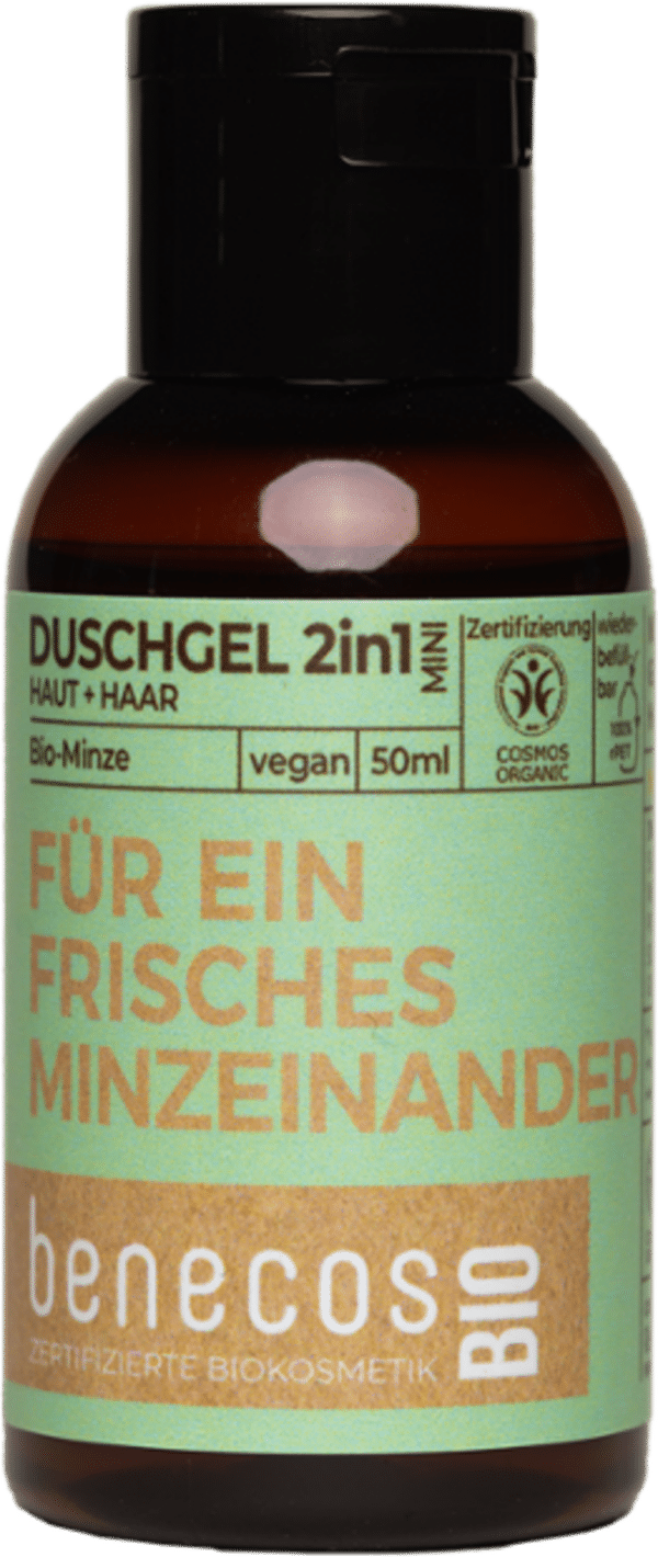 benecosBIO 2in1 Duschgel "Für Ein Frisches Minzeinander" - 50 ml