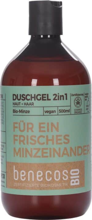 benecosBIO 2in1 Duschgel "Für Ein Frisches Minzeinander" - 500 ml