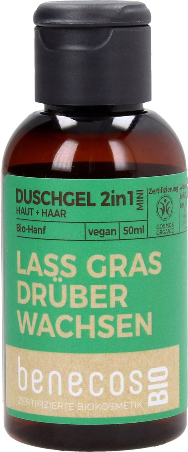 benecosBIO 2in1 Duschgel "Lass Gras drüber wachsen" - 50 ml