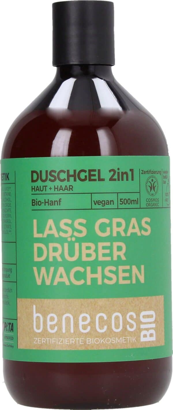 benecosBIO 2in1 Duschgel "Lass Gras drüber wachsen" - 500 ml