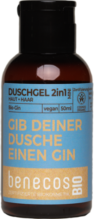 benecosBIO 2in1 Duschgel "Gib deiner Dusche einen Gin" - 50 ml