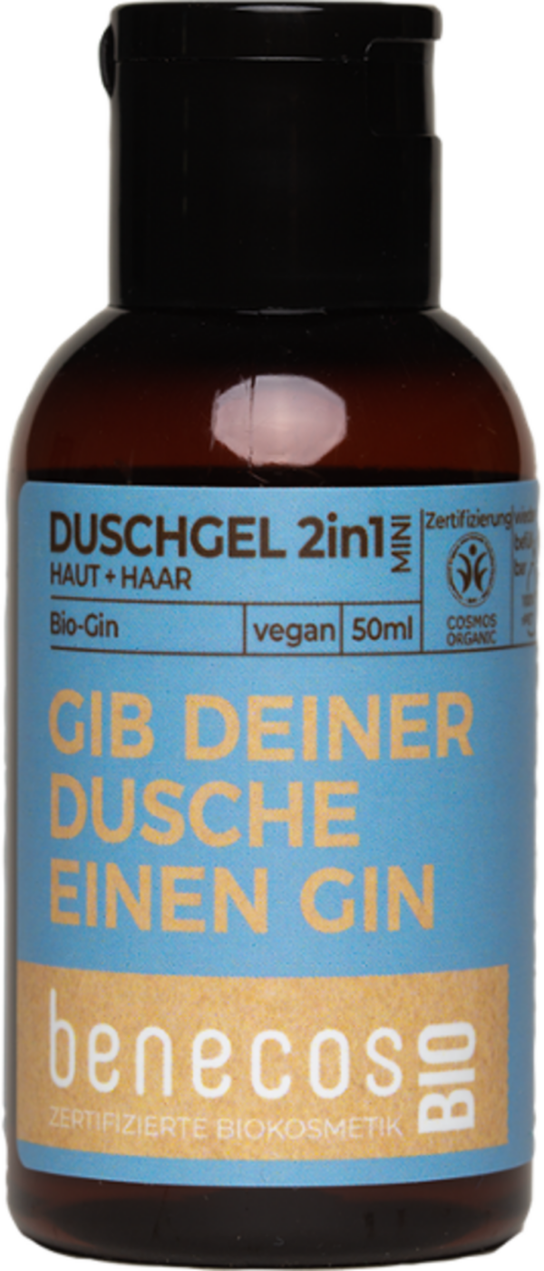 benecosBIO 2in1 Duschgel "Gib deiner Dusche einen Gin" - 50 ml